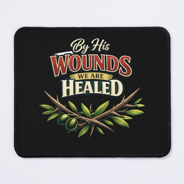 Item preview, By His Wounds We Are Healed Isaiah 53:5 Christian designed and sold by Tsugraf Designs.
