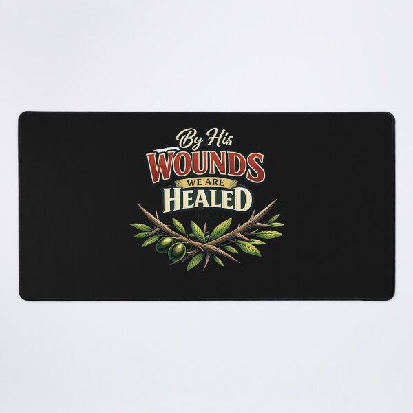 Item preview, By His Wounds We Are Healed Isaiah 53:5 Christian designed and sold by Tsugraf Designs.