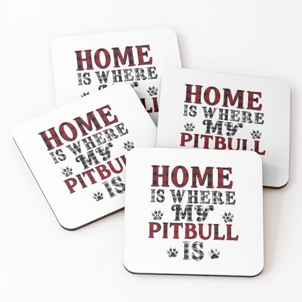 Item preview, Home Is Where My Pitbull Is - Red Buffalo Plaid and Distressed Typography designed and sold by My Pitbull Place.