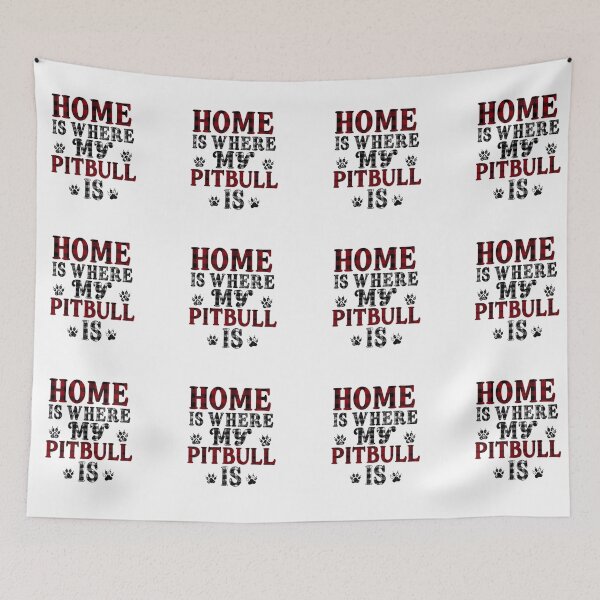 Item preview, Home Is Where My Pitbull Is - Red Buffalo Plaid and Distressed Typography designed and sold by My Pitbull Place.