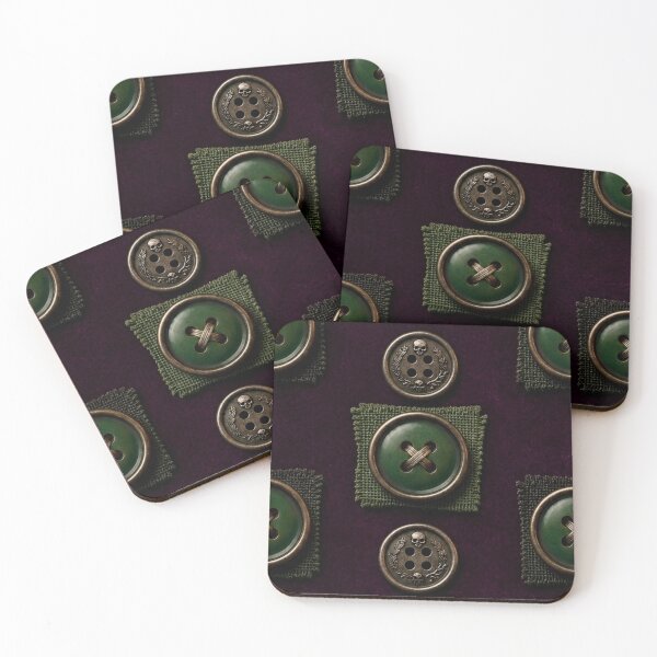 Item preview, The Alchemist’s Atelier - Gothic Memento Mori Button & Velvet Pattern designed and sold by cabuks.
