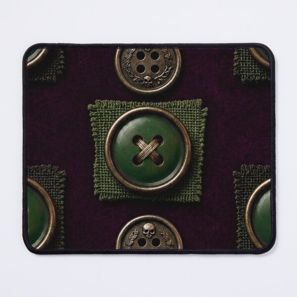 Item preview, The Alchemist’s Atelier - Gothic Memento Mori Button & Velvet Pattern designed and sold by cabuks.