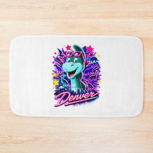 Item preview, Denver Dinosaur Neon Retro – Ultra Colorful Cartoon Dino Design designed and sold by allin14fun.