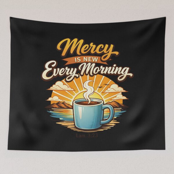 Item preview, Mercy Is New Every Morning Christian Coffee Sunrise designed and sold by Tsugraf Designs.