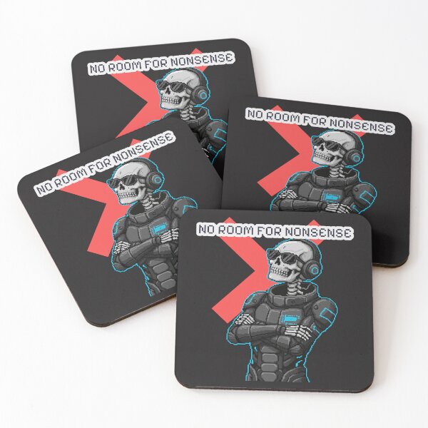 Item preview, "No Room For Nonsense" Cyberpunk Pixel Art Skeleton Gamer designed and sold by Cipher & Soul.