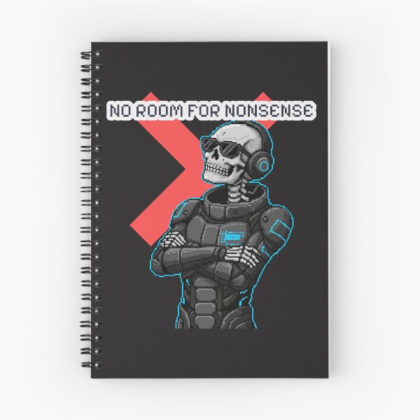 Item preview, "No Room For Nonsense" Cyberpunk Pixel Art Skeleton Gamer designed and sold by Cipher & Soul.