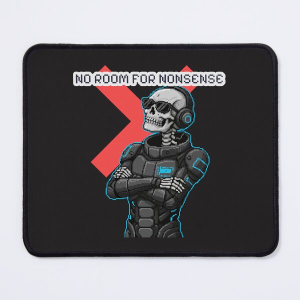 Item preview, "No Room For Nonsense" Cyberpunk Pixel Art Skeleton Gamer designed and sold by Cipher & Soul.