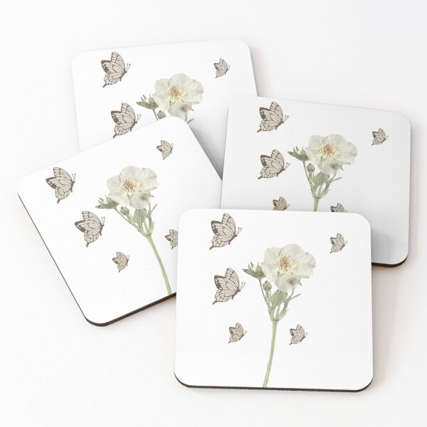 Item preview, White Dried Flower Vintage Butterflies designed and sold by zy444.