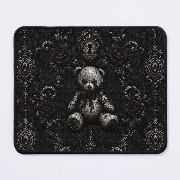 Item preview, The Silent Keepsake - Stitched Teddy & Secret Keyhole Damask designed and sold by cabuks.