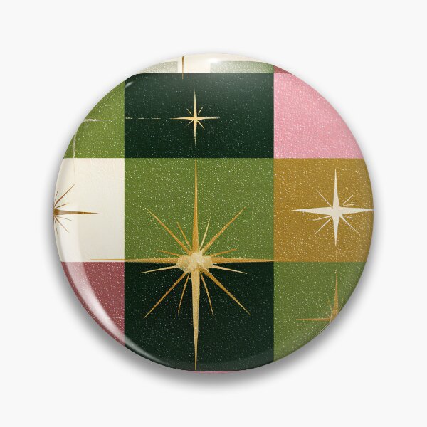 Item preview, Mid-Century Modern Pink, Golden, And Green Starburst Pattern designed and sold by DEC02.