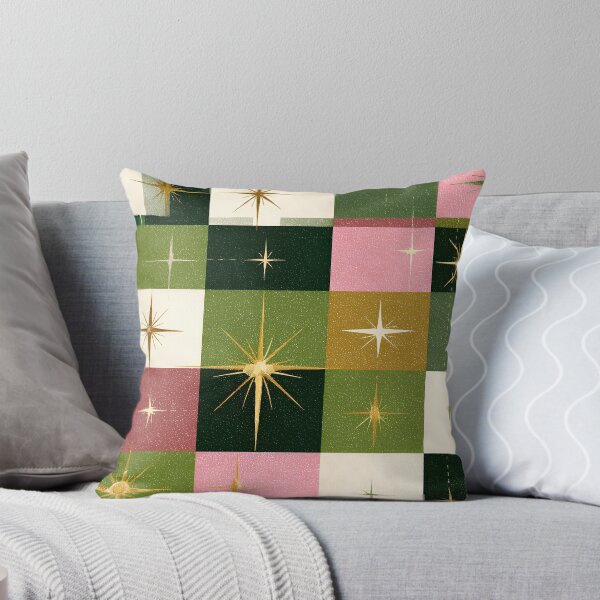 Item preview, Mid-Century Modern Pink, Golden, And Green Starburst Pattern designed and sold by DEC02.