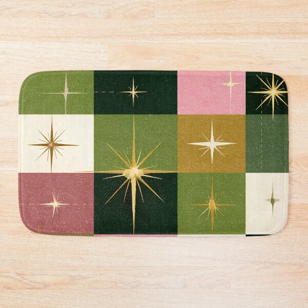 Item preview, Mid-Century Modern Pink, Golden, And Green Starburst Pattern designed and sold by DEC02.