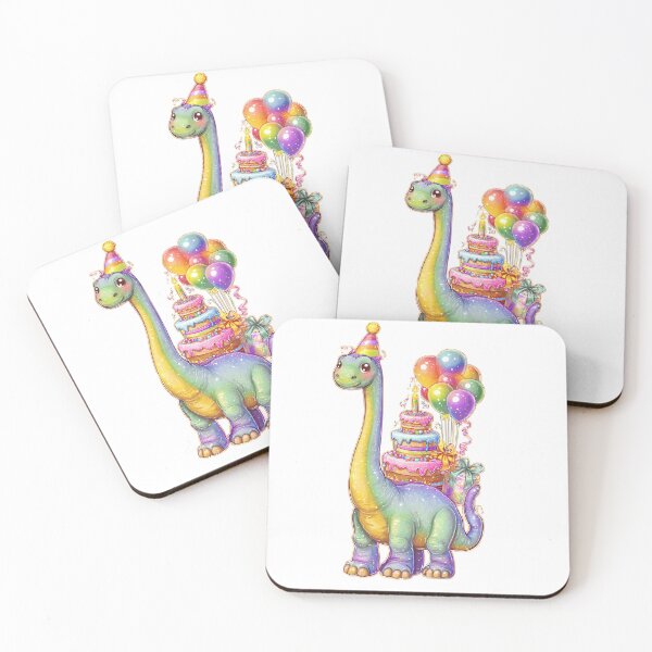 Item preview, Cute Pastel Brachiosaurus Birthday Cake Dinosaur designed and sold by Tronstell.