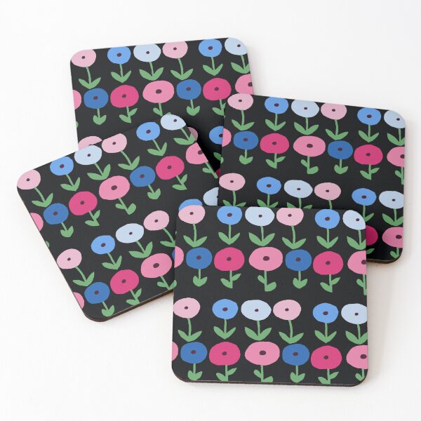 Item preview, Cute Flowers Soft Pastel Colors (Black) designed and sold by Designs by Sara Felton.