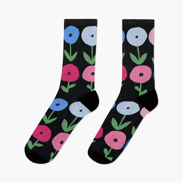 Item preview, Cute Flowers Soft Pastel Colors (Black) designed and sold by Designs by Sara Felton.