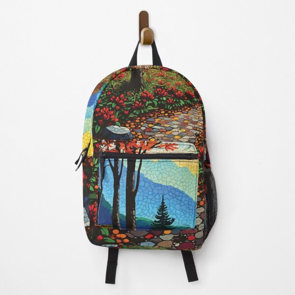 Item preview, Mosaic of the Great Smoky Mountains National Park, Autumn Forest Path Stained Glass Style Wall Art designed and sold by designmari.