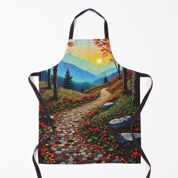 Item preview, Mosaic of the Great Smoky Mountains National Park, Autumn Forest Path Stained Glass Style Wall Art designed and sold by designmari.
