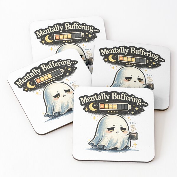 Item preview, Mentally Buffering Ghost | Funny Burnout Introvert Aesthetic designed and sold by Sleepy Ghoul.