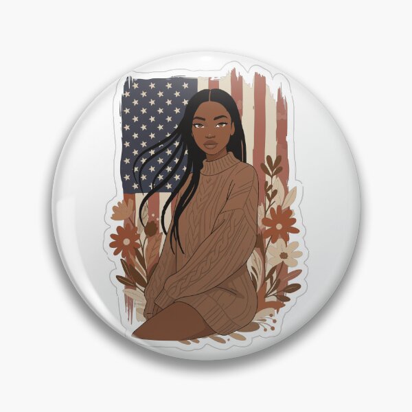 Item preview, Patriotic Boho Woman Sticker - US Flag & Floral Earthy Americana Art designed and sold by BestChoiceService.