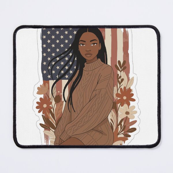 Item preview, Patriotic Boho Woman Sticker - US Flag & Floral Earthy Americana Art designed and sold by BestChoiceService.