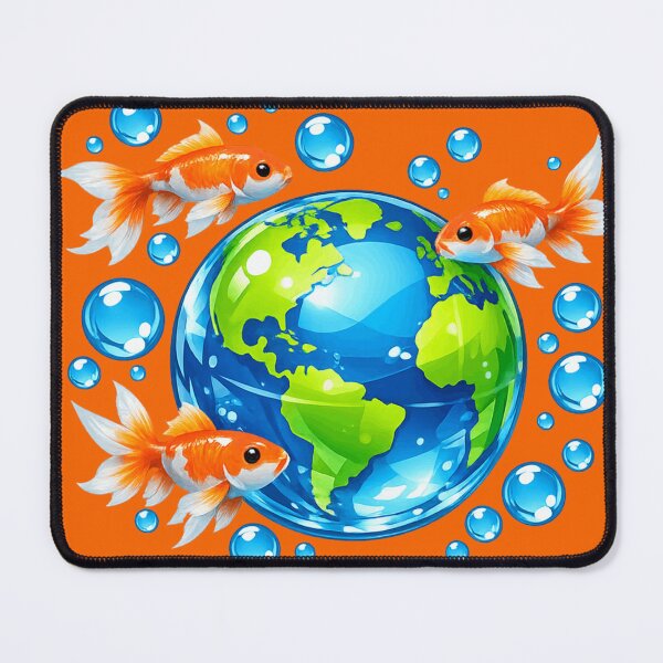 Item preview, Frutiger Aero Glossy Earth & Koi Fish - 2000s Tech Aesthetic designed and sold by Retro Mood Co.