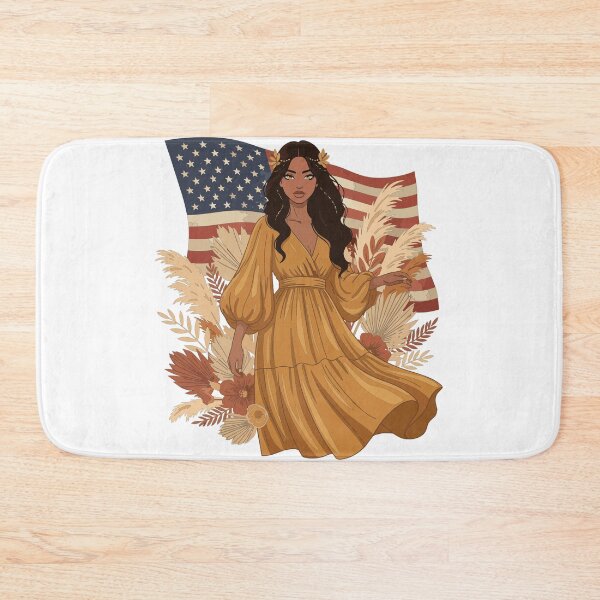 Item preview, Patriotic Boho Goddess Art - American Flag & Pampas Grass Wall Decor designed and sold by BestChoiceService.