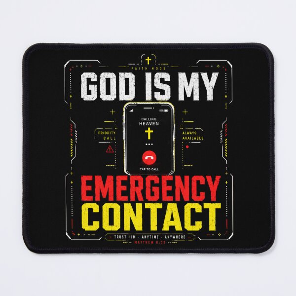 Item preview, God Is My Emergency Contact Christian Streetwear Design designed and sold by LowBatteryStudio ⭐.