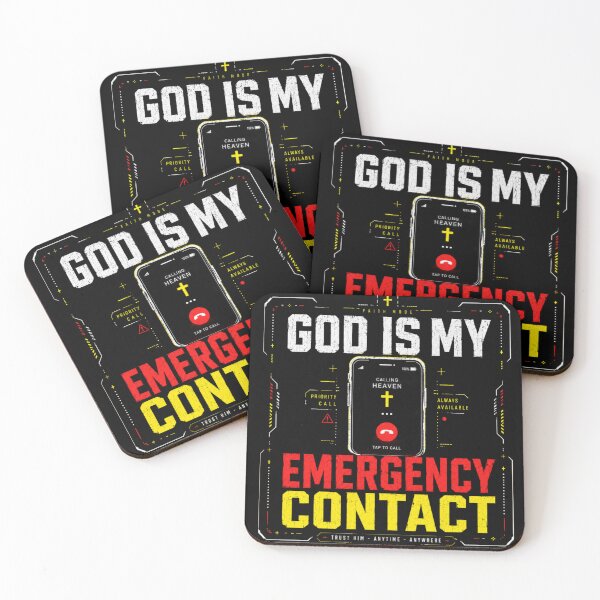 Item preview, God Is My Emergency Contact Christian Streetwear Design designed and sold by LowBatteryStudio ⭐.