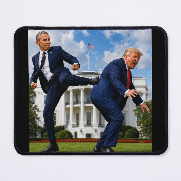 Item preview, Obama Delivers Trump the Boot Political Satire T-Shirt designed and sold by DyfunctionalTee.