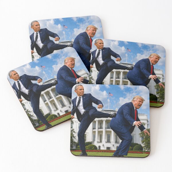 Item preview, Obama Delivers Trump the Boot Political Satire T-Shirt designed and sold by DyfunctionalTee.