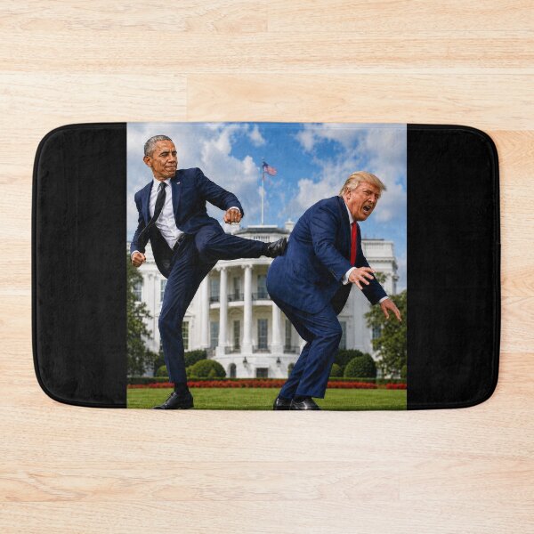 Item preview, Obama Delivers Trump the Boot Political Satire T-Shirt designed and sold by DyfunctionalTee.