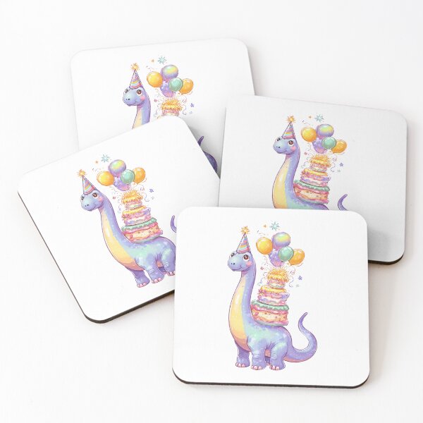 Item preview, Shimmering Rainbow Brachiosaurus Birthday Sweet Cake designed and sold by Tronstell.