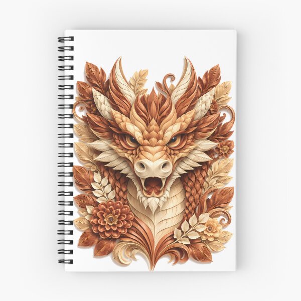 Item preview, Year of the Dragon Chinese Zodiac Paper Sculpture Portrait – Brown Gold Floral Botanical Animal Art designed and sold by Symbol Universe.