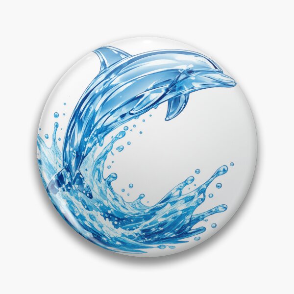 Item preview, Glass Dolphin Water Splash - 2000s Frutiger Aero Aesthetic designed and sold by Retro Mood Co.