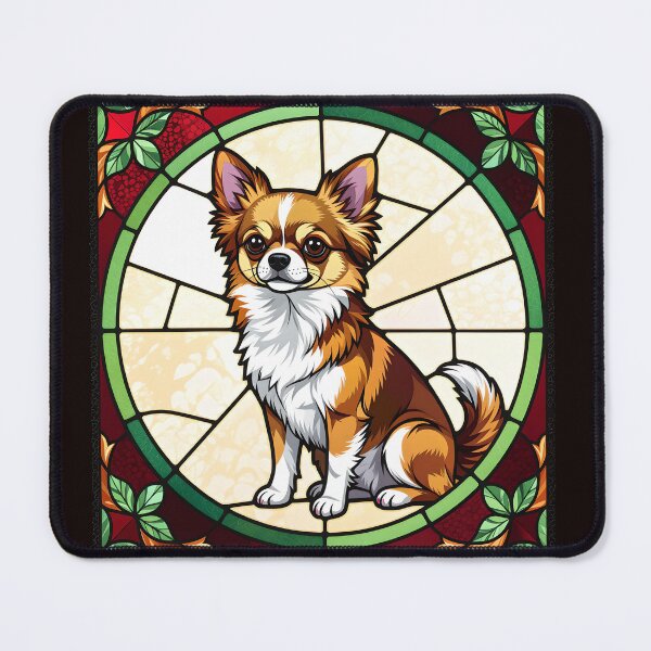 Item preview, Faux stained glass chihuahua designed and sold by Robo-Mart Smart Shopping.