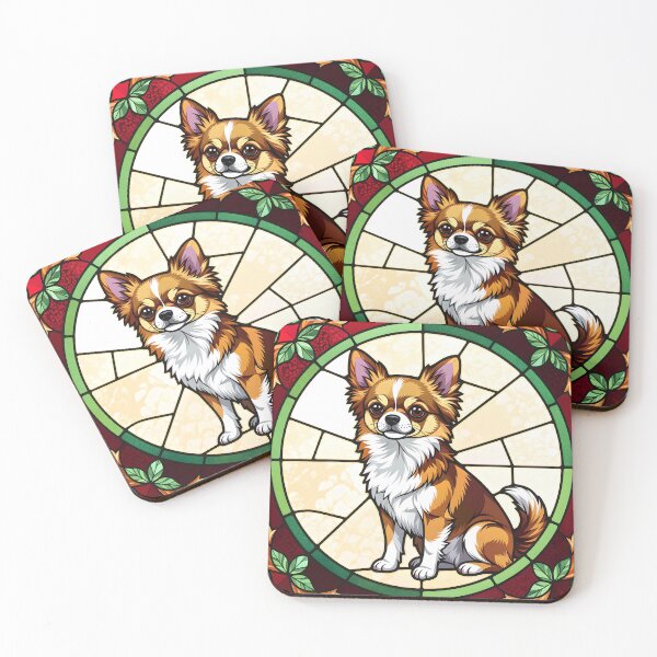 Item preview, Faux stained glass chihuahua designed and sold by Robo-Mart Smart Shopping.