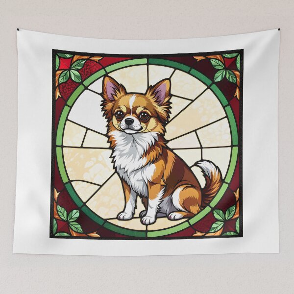 Item preview, Faux stained glass chihuahua designed and sold by Robo-Mart Smart Shopping.