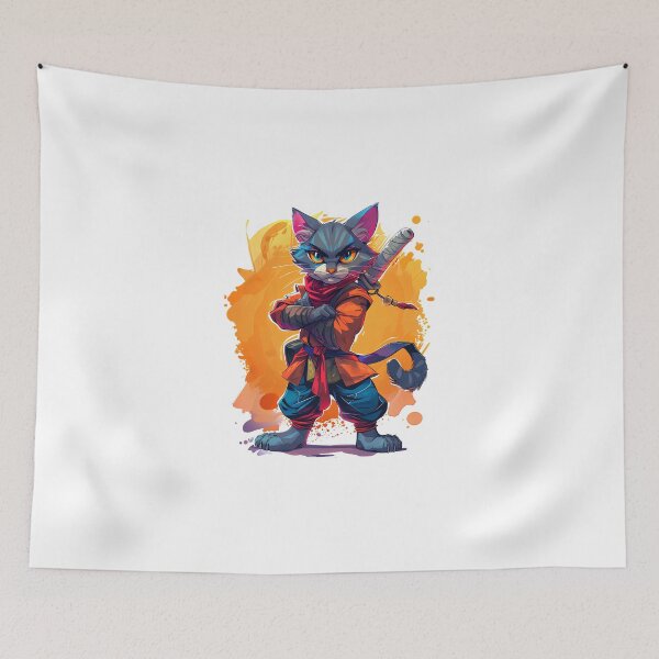 Item preview, Blue Warrior Cat in Martial Arts Gear designed and sold by sidki-SDK.