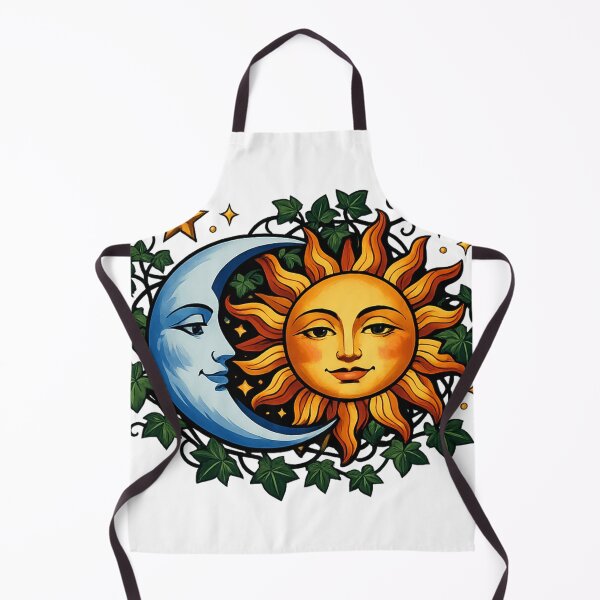 Item preview, 90s Celestial Sun and Moon - Whimsigoth Dark Botanical designed and sold by Retro Mood Co.