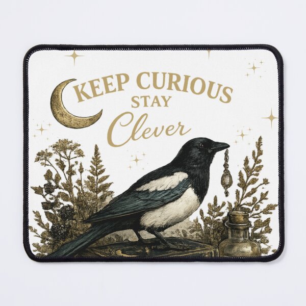 Item preview, Keep Curious Stay Clever Magpie Dark Academia Sticker designed and sold by Lumennyxart.
