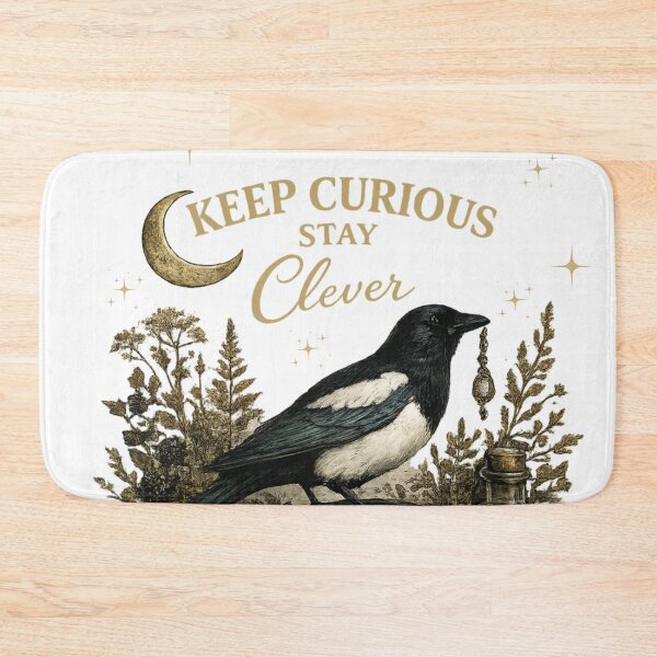 Item preview, Keep Curious Stay Clever Magpie Dark Academia Sticker designed and sold by Lumennyxart.