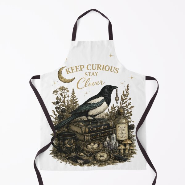 Item preview, Keep Curious Stay Clever Magpie Dark Academia Sticker designed and sold by Lumennyxart.