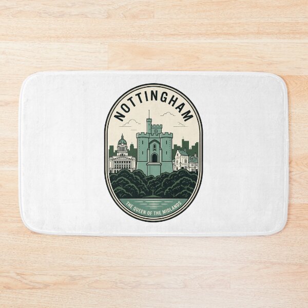 Item preview, Nottingham Queen of the Midlands Retro Travel Badge designed and sold by k3rstman1.