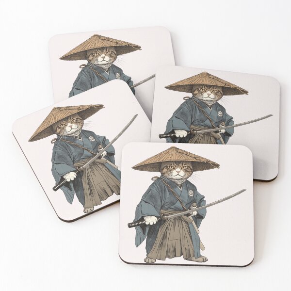 Item preview, The Wandering Ronin Cat - Japanese Samurai Art designed and sold by Structure-Blue.