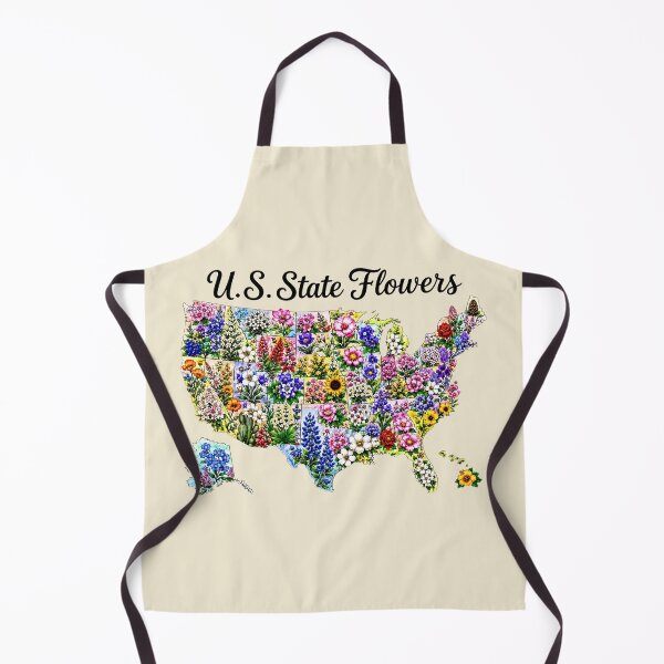 Item preview, U.S. State Flowers Botanical Map Illustration designed and sold by The-Drip-Studio.