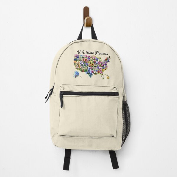 Item preview, U.S. State Flowers Botanical Map Illustration designed and sold by The-Drip-Studio.