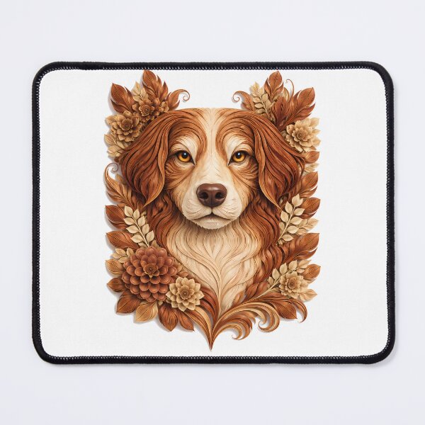 Item preview, Year of the Dog Chinese Zodiac Paper Sculpture Portrait – Brown Gold Floral Botanical Animal Art designed and sold by Symbol Universe.