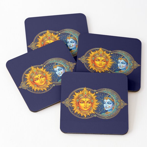 Item preview, Celestial Sun and Moon Union - Traditional Indian Deity Art designed and sold by MT-Hub | Cute Aesthetic Art, Stickers & Phone Cases.