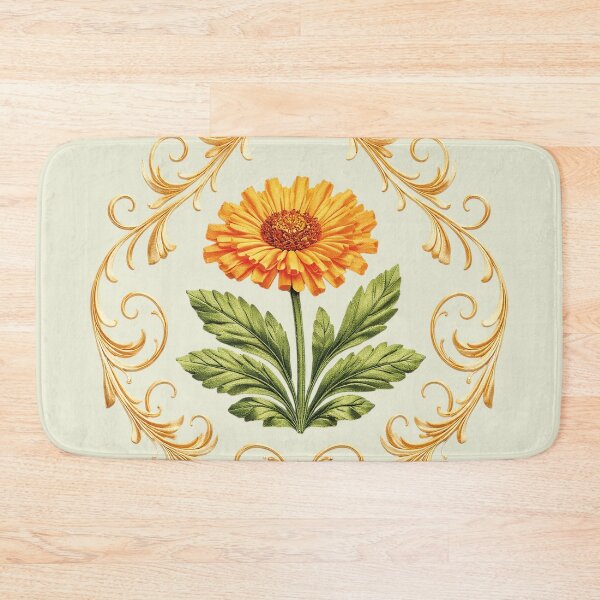 Item preview, Vintage Orange Flower with Elegant Golden Frame designed and sold by Romanticyvoz.
