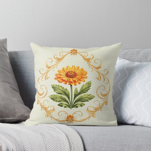 Item preview, Vintage Orange Flower with Elegant Golden Frame designed and sold by Romanticyvoz.